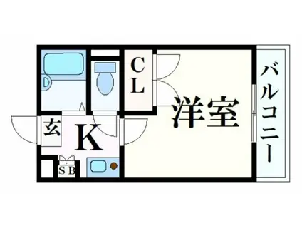 CASA北条(1K/3階)の間取り写真
