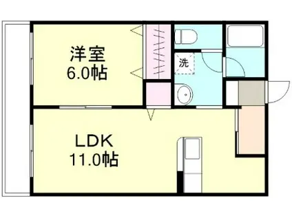 吉岡マンション D(1LDK/1階)の間取り写真