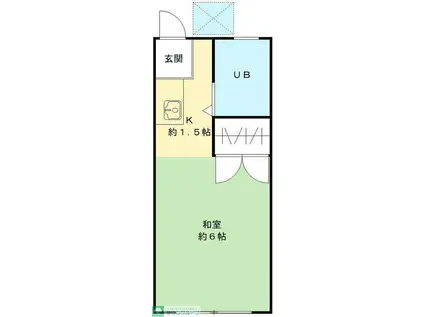 エステートいずみ(ワンルーム/2階)の間取り写真