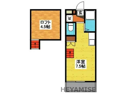 MODERN西山(ワンルーム/1階)の間取り写真