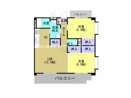 パークサイド山ノ内A(2LDK/2階)の間取り写真