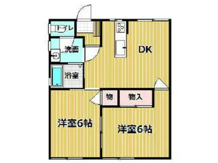 サンライズ・コーポ(2DK/2階)の間取り写真