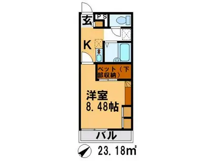 レオパレスベルエポック(1K/3階)の間取り写真