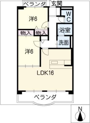 ブラウニィヒル(2LDK/3階)の間取り写真
