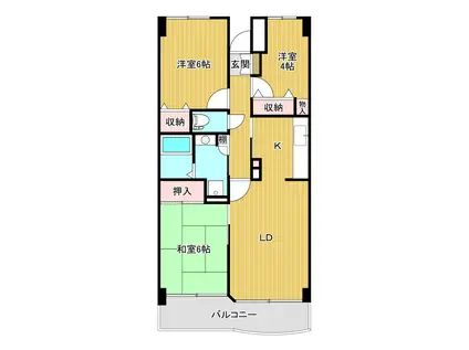 カレントさくらII(3LDK/3階)の間取り写真