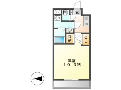 HF今池南レジデンスウエスト(1K/4階)の間取り写真