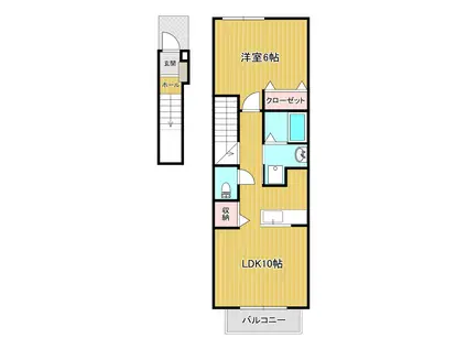 アヴェニュー(1LDK/2階)の間取り写真