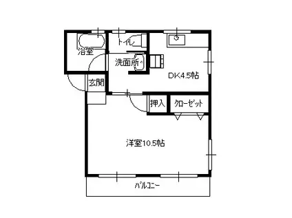 大手パークマンション(1DK/1階)の間取り写真