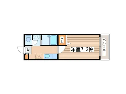 アルクラーラみずほ台(1K/2階)の間取り写真