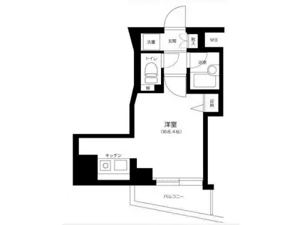 プレール・ドゥーク蒲田II(ワンルーム/10階)の間取り写真