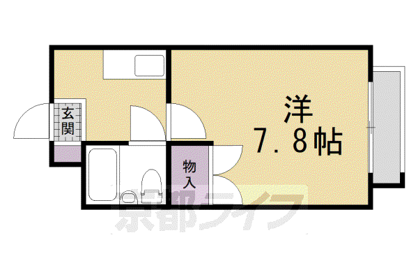 ハウス2(1K/2階)の間取り写真