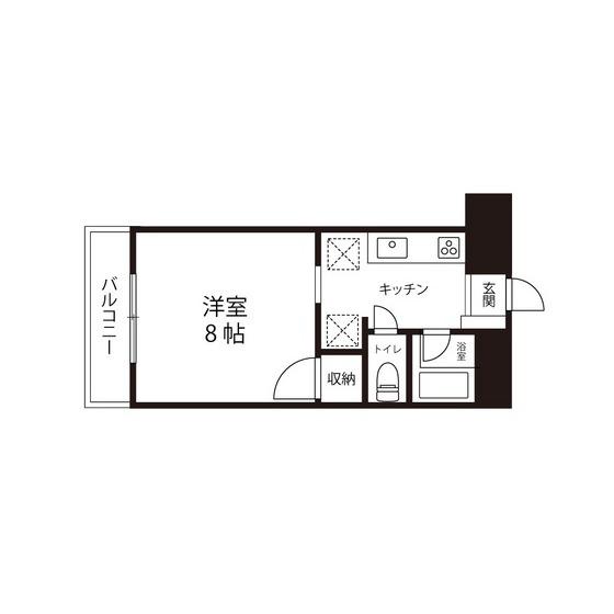 エルミタージュ仙台(1K/1階)の間取り写真