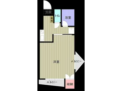 エル新屋敷B(1K/1階)の間取り写真