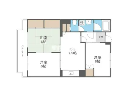 安武ビル(3DK/3階)の間取り写真