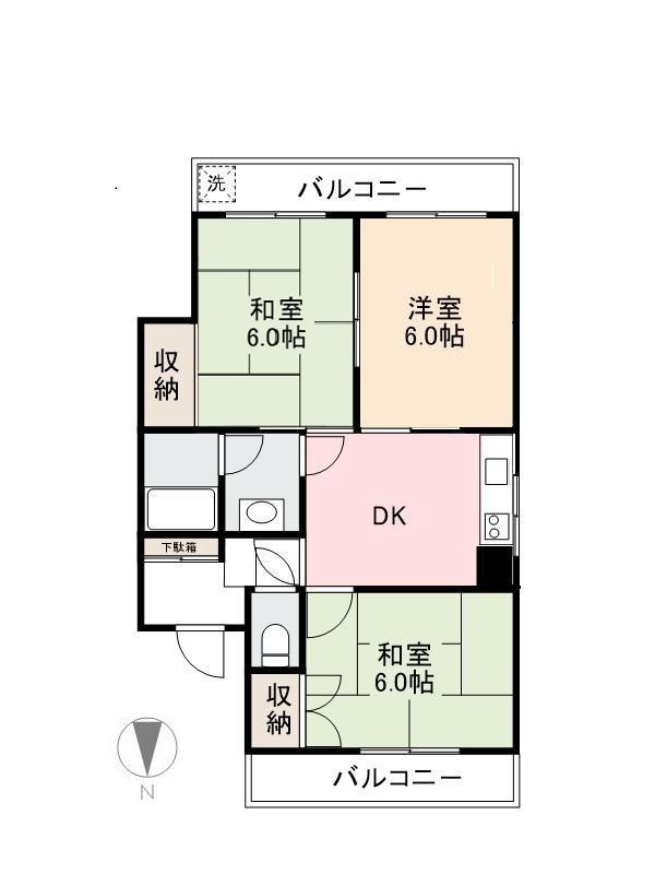 コーポMORI(3DK/2階)の間取り写真