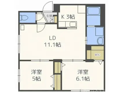 プレシェルト澄川(2LDK/1階)の間取り写真