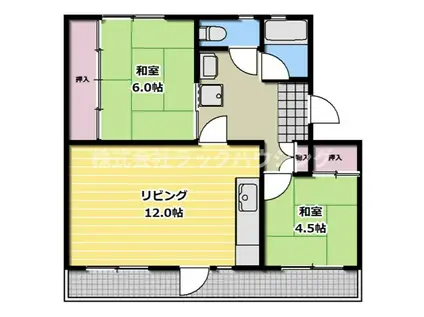 山田池団地12号棟(2LDK/4階)の間取り写真