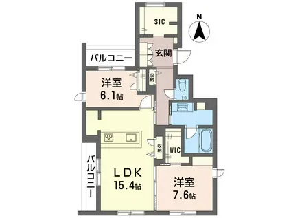 シルフィード深沢II(2LDK/2階)の間取り写真
