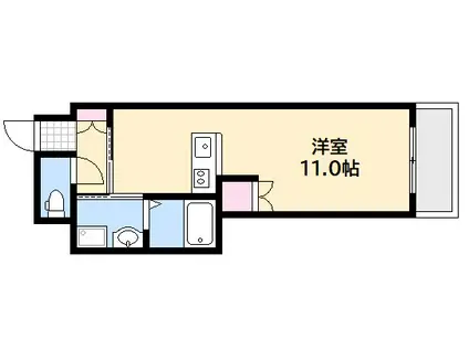 第2クラモトビル(ワンルーム/6階)の間取り写真