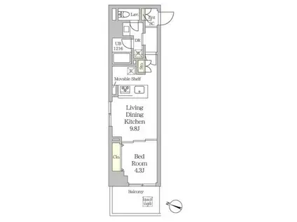 MFPRコート日本橋人形町 旧ラグゼナ日本橋(1LDK/8階)の間取り写真