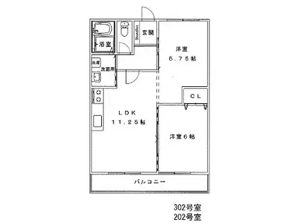 MANOACLAIR(2LDK/2階)の間取り写真