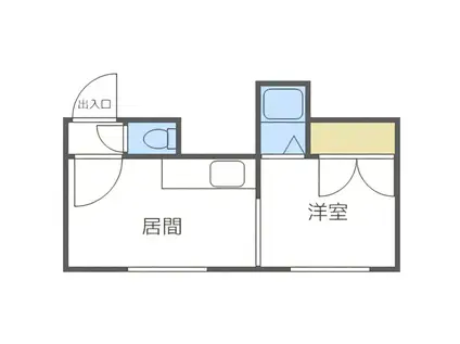 ラッフィット栄通(1DK/2階)の間取り写真