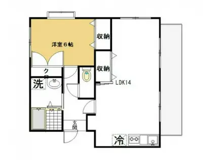 カーサ鴨江(1LDK/3階)の間取り写真
