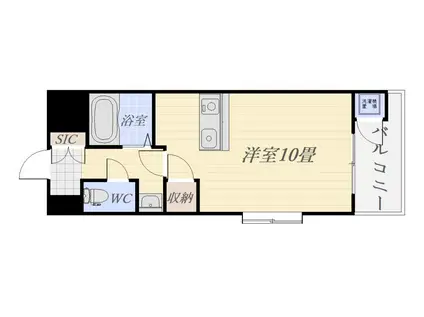 リバービュー102(ワンルーム/8階)の間取り写真