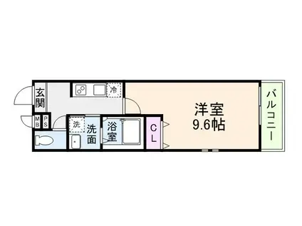 フジパレス御陵通II番館(1K/2階)の間取り写真