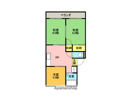 メゾン栄谷I(3K/2階)の間取り写真