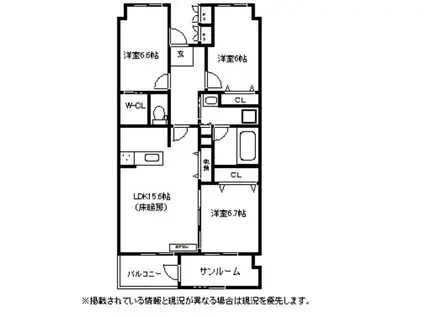 シェモア丸の内(3LDK/4階)の間取り写真