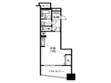 ライオンズマンション阿波座(ワンルーム/8階)の間取り写真