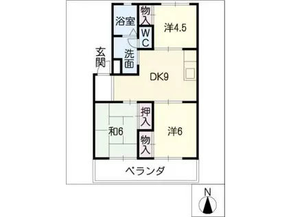 第一橋本マンション(3DK/2階)の間取り写真