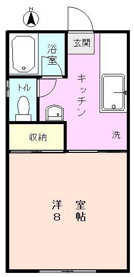 葵ハイツ(1K/2階)の間取り写真