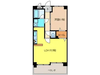 BELLE VILLE VI(1LDK/2階)の間取り写真