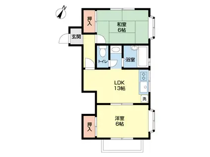 相里エイト I(2DK/2階)の間取り写真