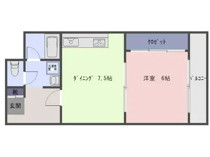 江古田1丁目(1LDK/5階)の間取り写真