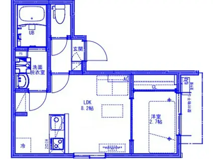 KEIAI RESIDENCE 北上尾III(1LDK/2階)の間取り写真