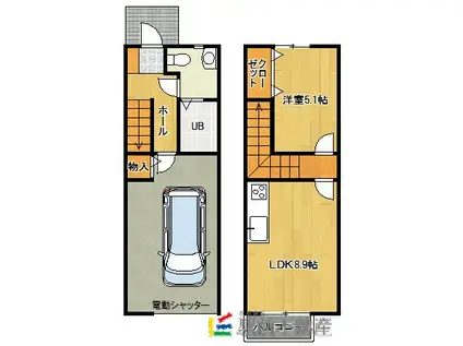 G.ROSSO A棟(1LDK/1階)の間取り写真
