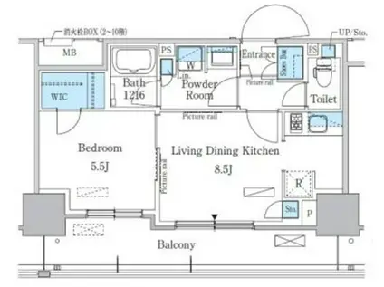 パークアクシス東陽町・親水公園(1LDK/4階)の間取り写真