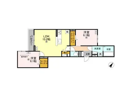 D-ROOM加古川町本町PJ(2LDK/2階)の間取り写真