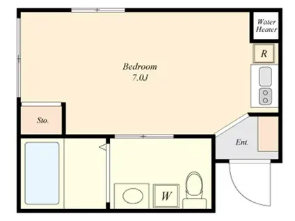 ブライトツー(ワンルーム/4階)の間取り写真