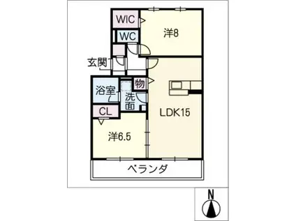 ポートプレミアH(2LDK/3階)の間取り写真