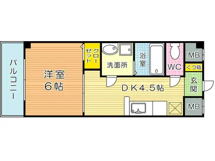 ナーセリーK2(1DK/1階)の間取り写真