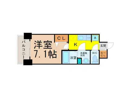 プレサンスNAGOYAファスト(1K/10階)の間取り写真