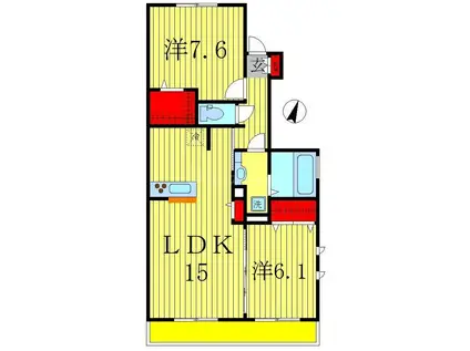 なんてんの郷III(2LDK/1階)の間取り写真