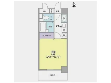 スカイアメッセ(1K/6階)の間取り写真