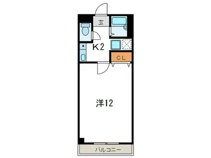 大蔵谷インター南ビル(1K/3階)の間取り写真