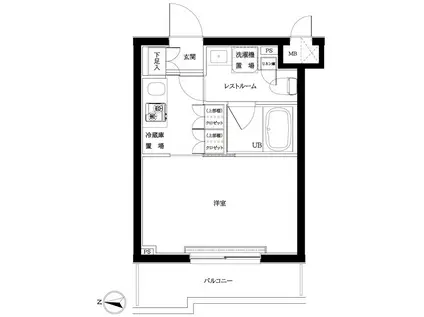 ルーブル武蔵新城弐番館(1K/3階)の間取り写真