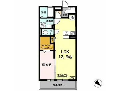 オブ・ヴィラージュ(1LDK/3階)の間取り写真